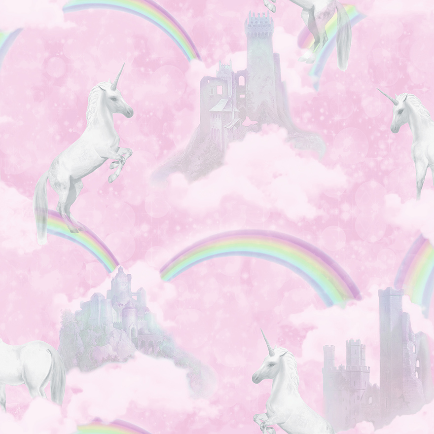 Fantasy pink unicorn background with clouds and stars Pastel color sky  Magical landscape abstract fabulous pattern Cute candy wallpaper Vector  23025675 Vector Art at Vecteezy