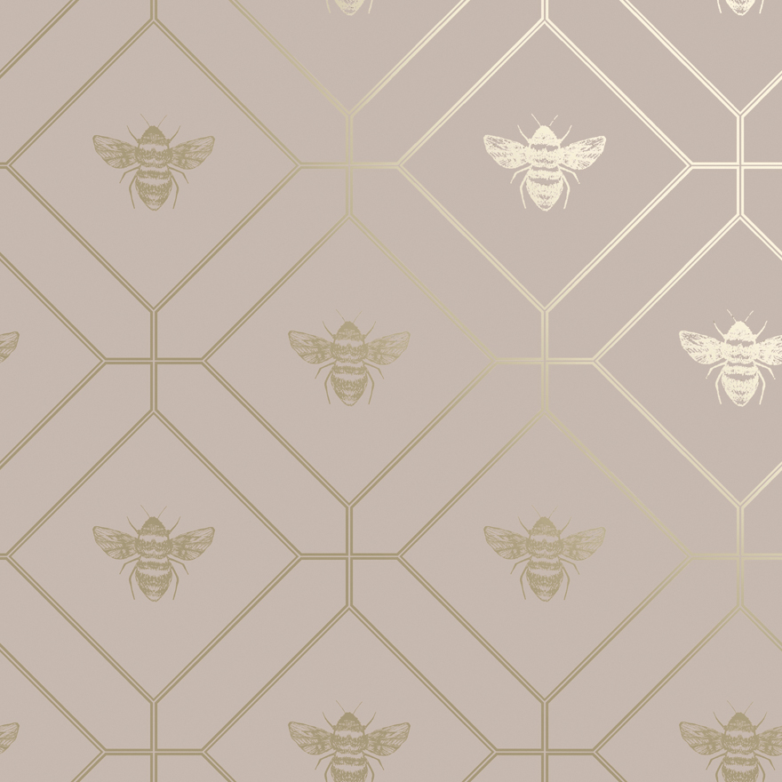 13083 Honeycomb Bee Pink Shiny Product