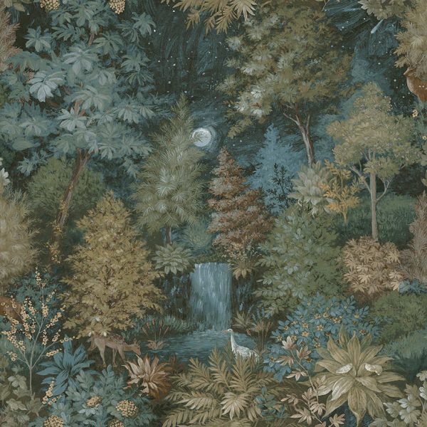 14150 Midnight Woods Teal Yellow thumbnail