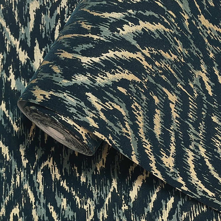 99580 Ondine Flock Teal rollshot